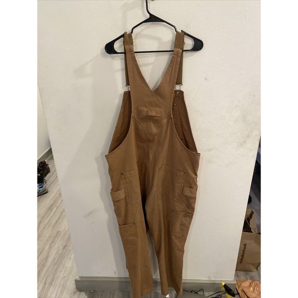 Duluth Trading Fire Hose Bib Overalls Canvas 38x28 Brown Waist 38" - Picture 3 of 12